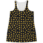 Gold Crown Pattern Print Women's Racerback Tank Top