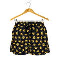 Gold Crown Pattern Print Women's Shorts