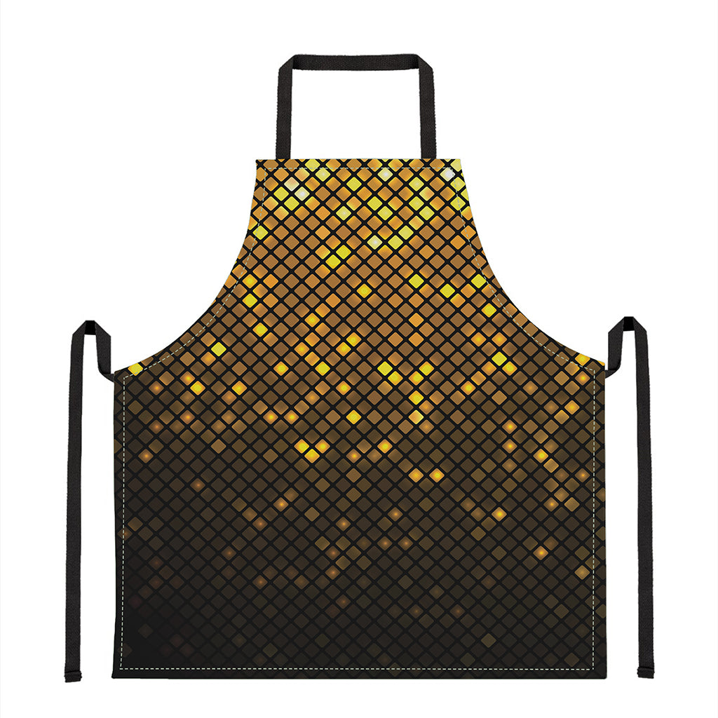 Gold Disco Lights Pattern Print Apron