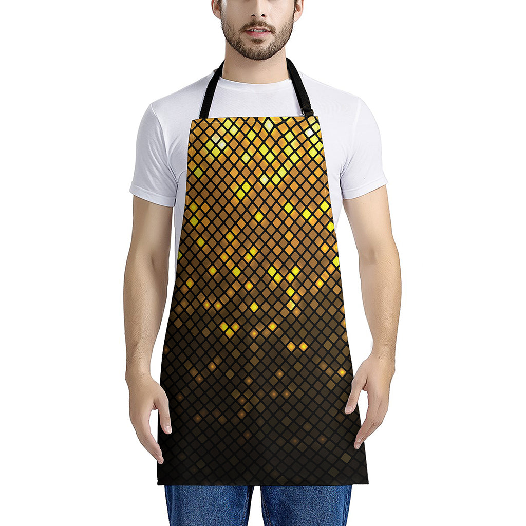 Gold Disco Lights Pattern Print Apron