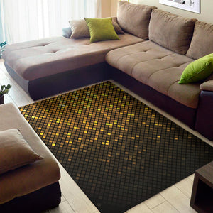 Gold Disco Lights Pattern Print Area Rug