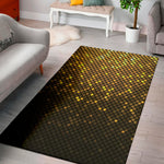 Gold Disco Lights Pattern Print Area Rug