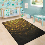 Gold Disco Lights Pattern Print Area Rug