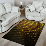 Gold Disco Lights Pattern Print Area Rug