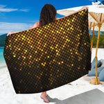 Gold Disco Lights Pattern Print Beach Sarong Wrap