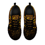Gold Disco Lights Pattern Print Black Sneakers