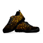 Gold Disco Lights Pattern Print Black Sneakers