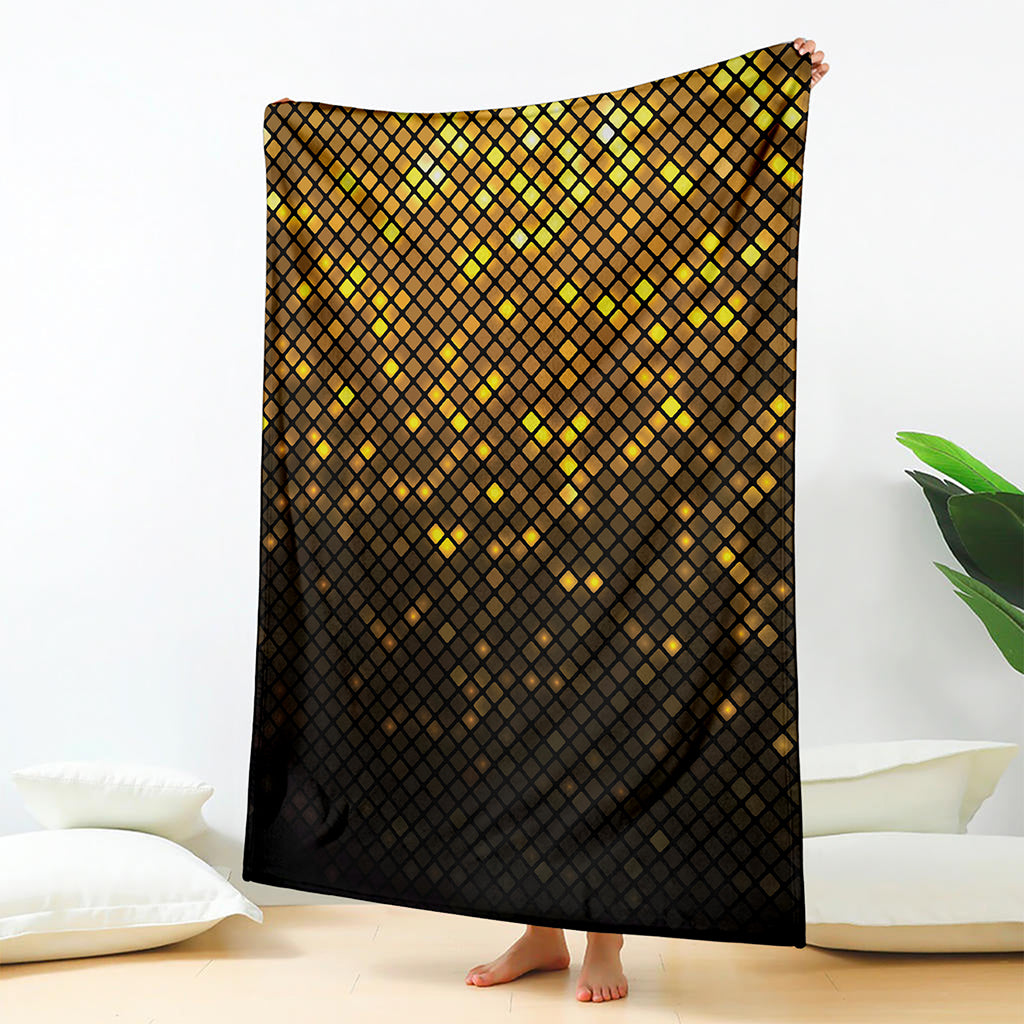 Gold Disco Lights Pattern Print Blanket