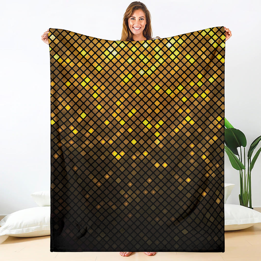Gold Disco Lights Pattern Print Blanket