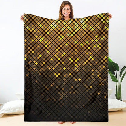 Gold Disco Lights Pattern Print Blanket
