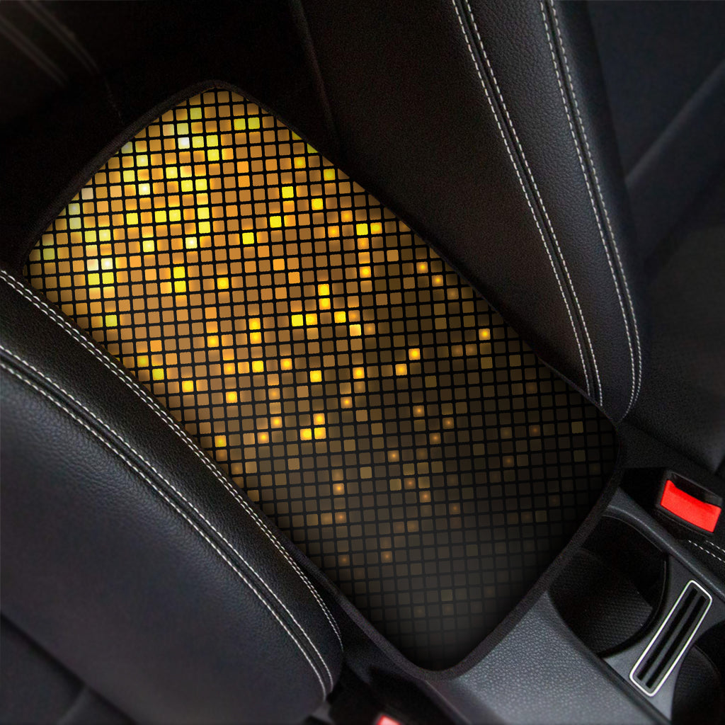 Gold Disco Lights Pattern Print Car Center Console Cover