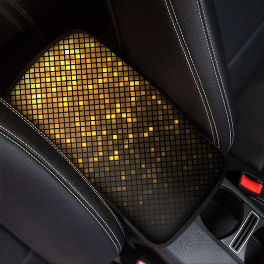 Gold Disco Lights Pattern Print Car Center Console Cover