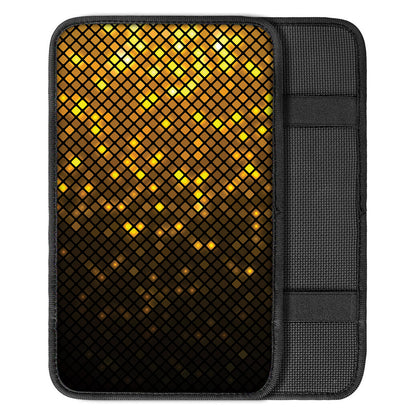 Gold Disco Lights Pattern Print Car Center Console Cover