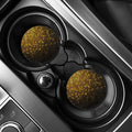 Gold Disco Lights Pattern Print Car Coasters