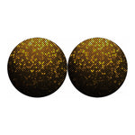 Gold Disco Lights Pattern Print Car Coasters