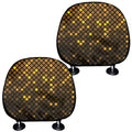 Gold Disco Lights Pattern Print Car Headrest Covers