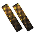 Gold Disco Lights Pattern Print Car Seat Belt Covers