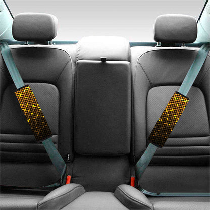 Gold Disco Lights Pattern Print Car Seat Belt Covers