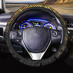 Gold Disco Lights Pattern Print Car Steering Wheel Cover
