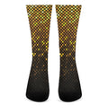 Gold Disco Lights Pattern Print Crew Socks