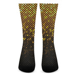 Gold Disco Lights Pattern Print Crew Socks