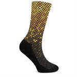 Gold Disco Lights Pattern Print Crew Socks