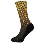 Gold Disco Lights Pattern Print Crew Socks