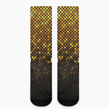 Gold Disco Lights Pattern Print Crew Socks