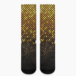 Gold Disco Lights Pattern Print Crew Socks