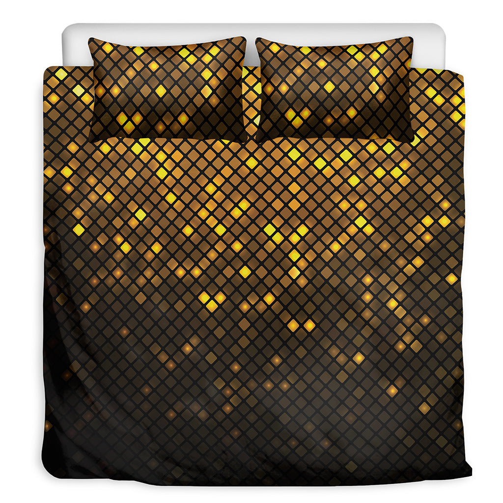 Gold Disco Lights Pattern Print Duvet Cover Bedding Set