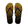 Gold Disco Lights Pattern Print Flip Flops