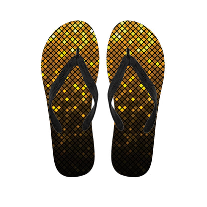 Gold Disco Lights Pattern Print Flip Flops