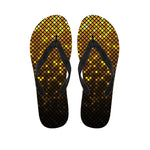 Gold Disco Lights Pattern Print Flip Flops