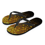 Gold Disco Lights Pattern Print Flip Flops