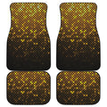 Gold Disco Lights Pattern Print Front and Back Car Floor Mats