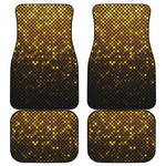 Gold Disco Lights Pattern Print Front and Back Car Floor Mats