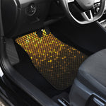 Gold Disco Lights Pattern Print Front and Back Car Floor Mats