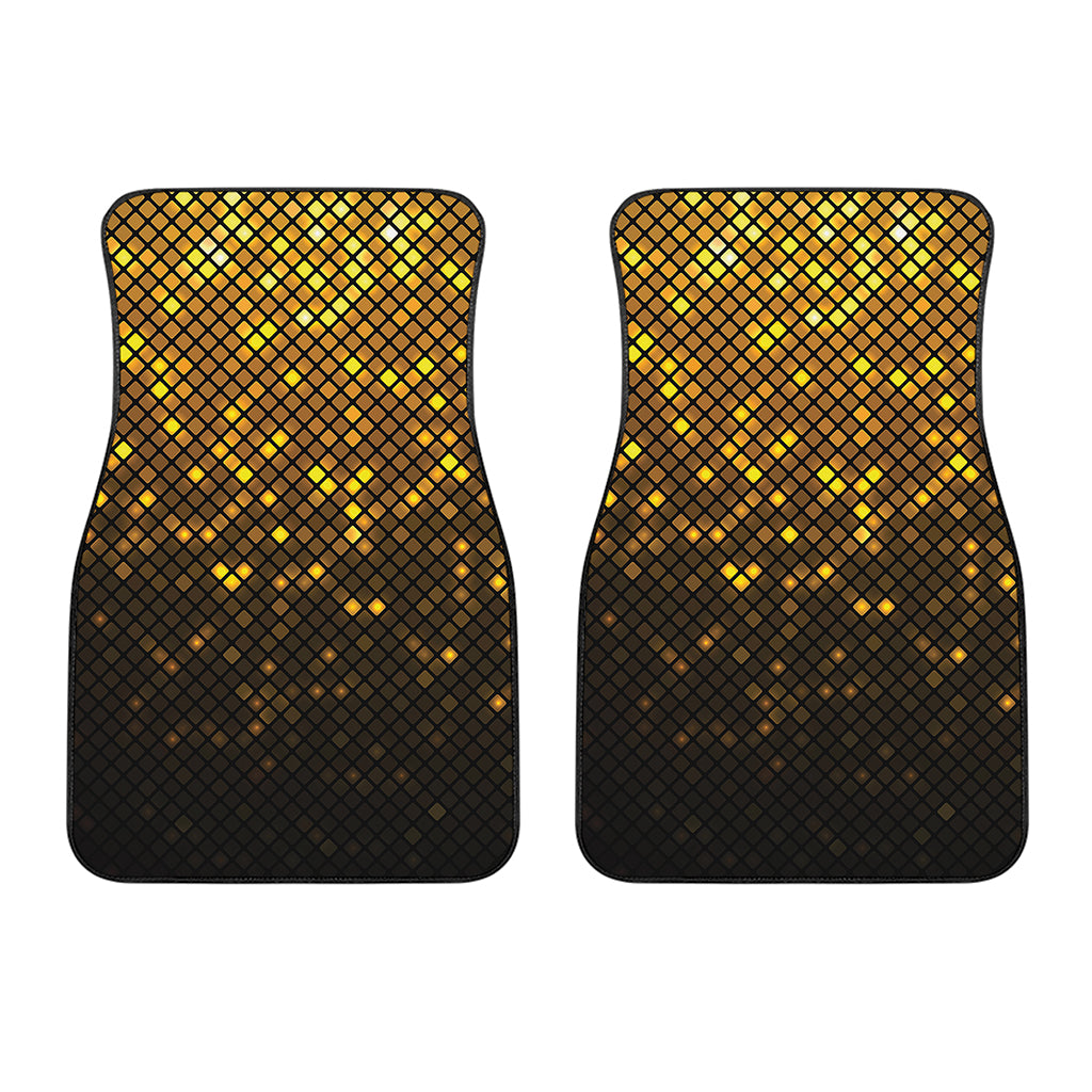 Gold Disco Lights Pattern Print Front Car Floor Mats