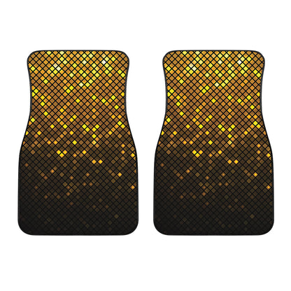 Gold Disco Lights Pattern Print Front Car Floor Mats