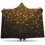 Gold Disco Lights Pattern Print Hooded Blanket