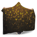 Gold Disco Lights Pattern Print Hooded Blanket