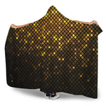 Gold Disco Lights Pattern Print Hooded Blanket