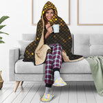 Gold Disco Lights Pattern Print Hooded Blanket
