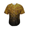 Gold Disco Lights Pattern Print Men's Baseball Jersey