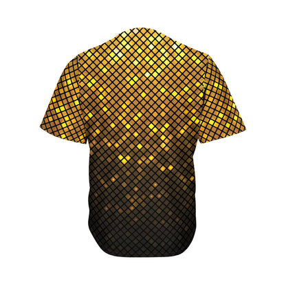 Gold Disco Lights Pattern Print Men's Baseball Jersey
