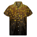 Gold Disco Lights Pattern Print Men's Short Sleeve Shirt