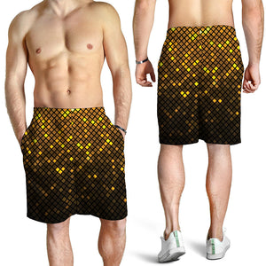 Gold Disco Lights Pattern Print Men's Shorts