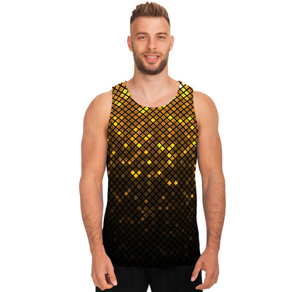 Gold Disco Lights Pattern Print Men's Tank Top