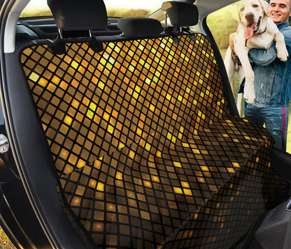 Gold Disco Lights Pattern Print Pet Car Back Seat Cover