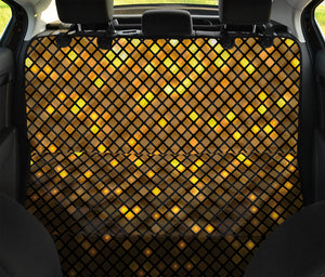 Gold Disco Lights Pattern Print Pet Car Back Seat Cover